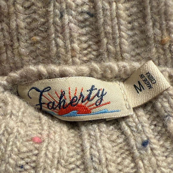 Faherty Boone Wool Women's Cream Sweater M - Picture 8 of 9